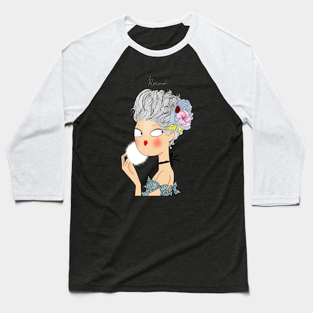 Rococo Beauty Baseball T-Shirt by Marcio Alek